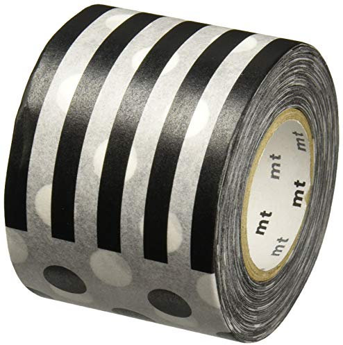 mt Pack Washi Paper Masking Tape: 1.8 in. x 17 yds. (Schwarz/Weiß-Muster)