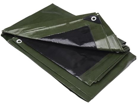 WERKA PRO Telo Multifunzione Nero e Verde 240 g/m2 1,5 x 6 m