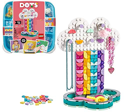 LEGO 41905 DOTS Rainbow Jewellery Stand DIY Desk Accessories Decorations Set, Art and Craft for Kids