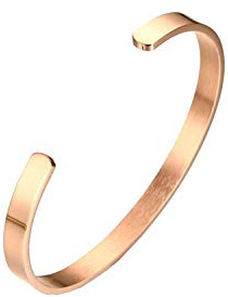 HIJONES Unisex Edelstahl Roségold Armreif Armbänder für Damen und Herren Breite 65mm