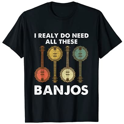 Banjos Musikinstrument Bluegrass Zupfinstrument Countrymusik T-Shirt