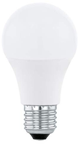 Eglo LED E27 regulable por niveles, bombilla de 8,5 vatios (equivalente a 60 vatios), 806 lúmenes, 3000k, iluminante blanco cálido, luminaria blanca opalina, A60, Ø 6 cm