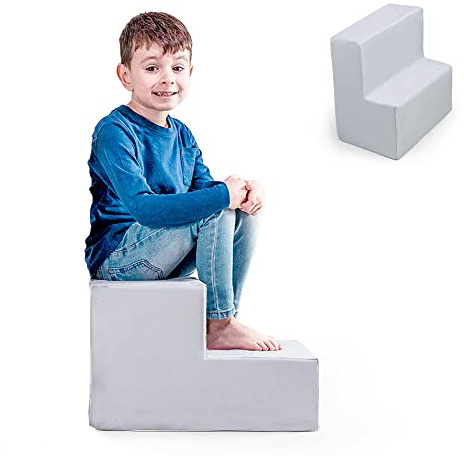 MAMOI® Softbausteine Baby | Schaumstoffbausteine Spielbausteine | Schaumspielset | Schaumspielblöcke | Schaumblöcke Kinder | Baby Spielplatz | Made in EU (Hellgrau)