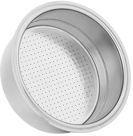 Filtro de Máquina de café 1 Taza, café de Acero Inoxidable de Doble Capa 1318 Accesorios de Máquina de Cesta de Filtro (para Taza Individual) e Presurizado (Doble)