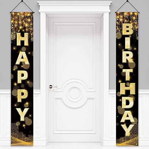 Birthday Decorations Banner, Happy Birthday Door Sign for Men Women Boys Girls Ideal Birthday Decorations Party Supplies Outdoor Indoor 72 x 12 Inch