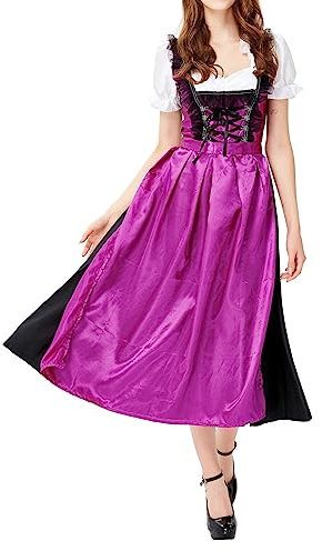 Dirndl Damen Lang Trachtenkleid Damen Kariert Dirndlkleid Damen Grosse Grössen Trachten Kleid Dirndel Trachtenmode Dirndelkleider Dirndl & Dirndl-Sets für Frauen Bier Mädchen Oktoberfest Outfit