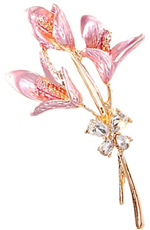GALPADA Elegante Goldene Lilienbrosche mit Strassbesatz Modische Legierung Blumenbrosche für Damenkleidung Geeignet für Anzug und Kleid zu Weihnachten und Geburtstag