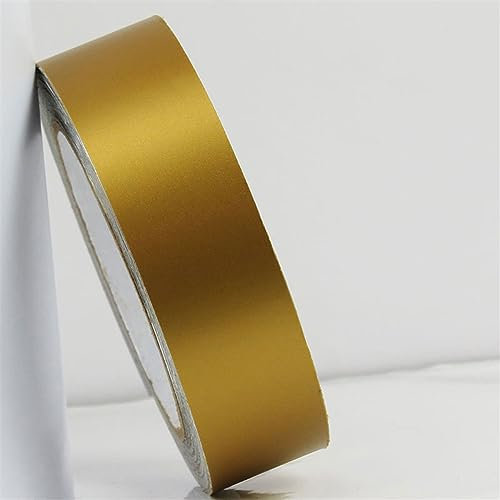50m Selbstklebende Bordüre Tapete, PVC wasserdichte Tapete Bordüre Dekoration, Türrahmen Wandkantenschutz Home Wanddekoration for Wohnzimmer Badezimmer Küche Fliesen (Color : Matte Gold, Size : W: 3