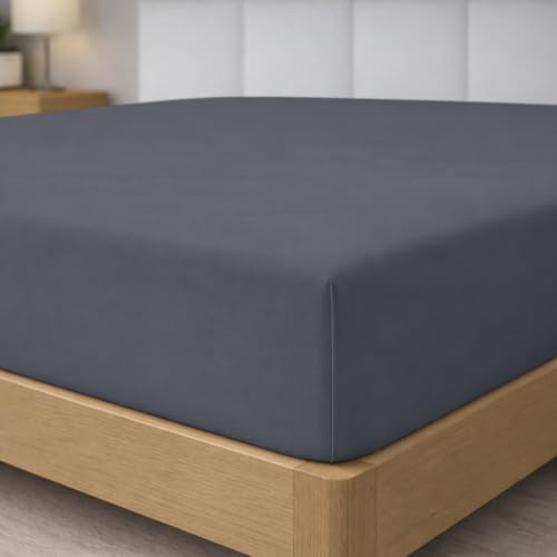 Degrees home - Kollektion – dra-på-lakan 105 x 200 x 33 – justerbart – borstad polyestermikrofiber – skiffer