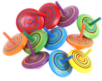 Peonza de Madera,20 PCS Giroscopios de Madera Coloridos Peonzas de 4cm Mini Juguete de Peonza Pintada a Mano para Niños Pequeños Favores de Fiesta Juegos Familiares