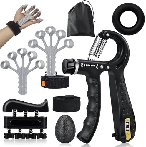 Handtrainer Fingertrainer, Handtrainer, Griffkraft Trainer, Unterarm Trainingsgerät, Fingerhantel, Trainingsring ,Stressabbau-Griffkugel