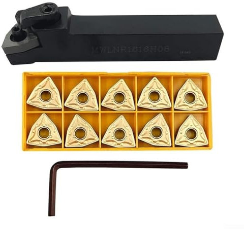 Drehmeißel-Set, Drehmeißelbohrer-Set, MWLNR1616H08 Drehmeißel, 10 Stück, WNMG432 WNMG080408 Hartmetall-Einsätze