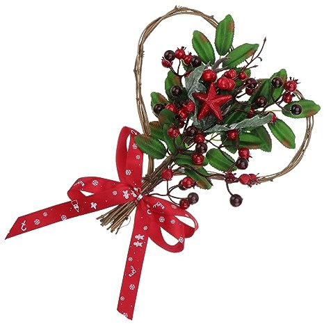 RORPOIR Weihnachtsgirlande Hängekranz Weihnachtskranzdekoration Weihnachtskranz Mit Roten Beeren Für Türdeko Und Festtagsdeko Aus Strapazierfähigem Material