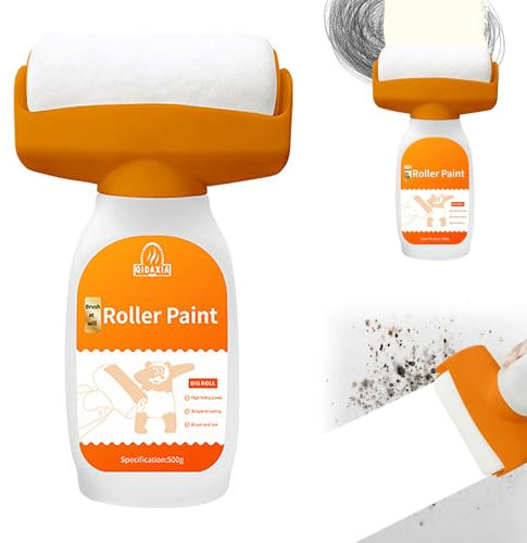 Dhqkqg Wall Repair Rolling Brush, Small Paint Roller with 500g Latex Paint, Wall Repair Paint Rollers, Quick-Drying White Paint for Wall, Portable Wall Repair Roller for Wall Graffiti Scratches Stains