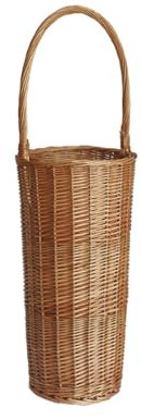 Rattan Umbrella Stand Holder with Wicker Basket Storage Round Woven Umbrella Rack for Entryway Hallway Handle Included