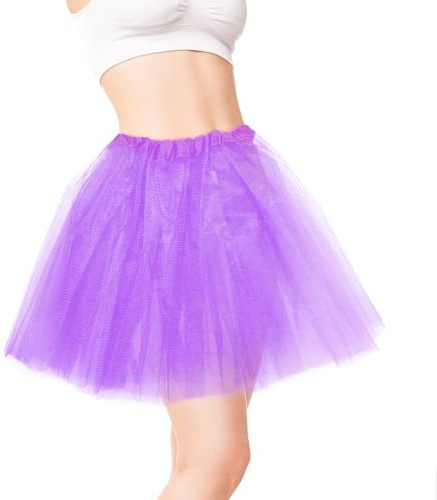 RUGBOL Gonne tutù per Donne, gonne da Ballo per Balletto Gonna tutù Gonna in Rete per Ragazze Donne Danza Compleanno Principessa Vestire Festa (Viola Chiaro)
