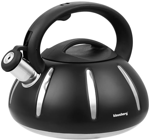 3.0L Edelstahl Wasserkessel Flötenkessel Wasserkocher Teekessel Kessel lackiert KLAUSBERG KB-7548