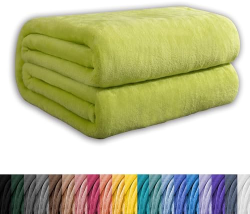 GAIFNAG Kuscheldecke Flauschig Decke 80 x 200 cm Verschiedenen Größen Und Farben Erhältlich Warm Sherpa Sofaüberwurf Decke für Bett Sofa Schlafzimmer Büro Home, Zart Grün