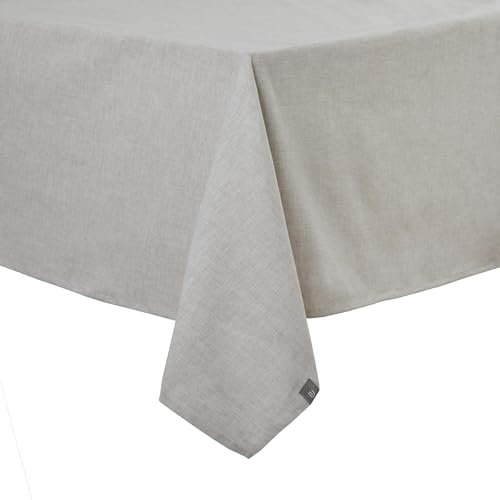 URBANARA Tolosa Tischdecke 140x250 cm I 50% Leinen & 50% Baumwolle Made in Portugal Oekotex 100 I Hochwertige Stofftischdecke für Küchentisch Esstisch Tischtuch Leinentischdecke I Hellgrau