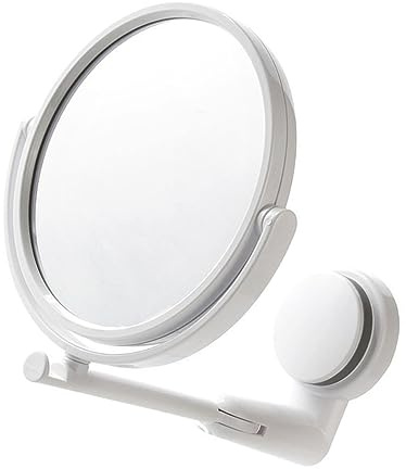 LOLIPPYY Winkelverstellbarer Wandspiegel aus Abs für Badezimmer mit Schlichter Optik Kleiner Kosmetikspiegel zur Wandmontage zum Frisieren und Dekorieren