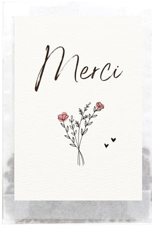 Graines de fleurs Merci (10-50 sachets) | Petit cadeau pour les invités | Cadeaux de remerciement originaux | Pour collègues, éducatrices, anniversaire enfant, mariage (Merci - Fleurs, 10)