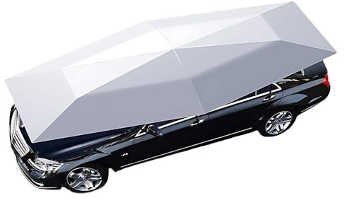 SHEUAO Carpa Paraguas para Automóvil Completamente Automática,Sombrilla Plegable Portátil para Cochera, Aislamiento Térmico Exterior,Protección Solar En El Techo Silvergray-4.8m/15.8ft
