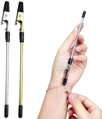 Lot de 2 outils auxiliaires pour fermeture de bracelet, aide à l'enfilage des bracelets, colliers et bracelets avec fermeture éclair