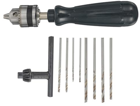 TOBBOMEY Taladro Manual de Carpintería Portátil con Textura Antideslizante Herramienta para Madera y Compatible con Brocas Variadas para Proyectos DIY