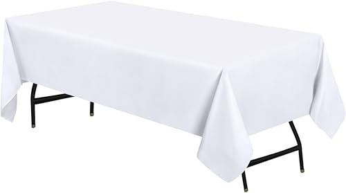 Utopia Kitchen 1er-Pack Tischdecke abwaschbar (150 x 300 cm, Weiß) Wasserbeständig Polyester Tischdecke Ideal für Wohnzimmer, Esszimmer, Hochzeiten und Restaurants (59 x 118 Zoll)