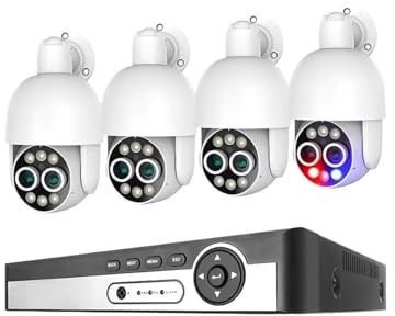 4K 8CH 8MP PTZ POE Kamera Sicherheit System 8X Zoom Dual Objektiv Menschlichen Erkennen Rekord CCTV Überwachung Protecti Bewegungserkennung(None,8CH NVR 4pcs Cameras)