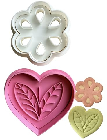 Tagliabiscotti.it - Set cookies cutter Margherita - Fiore - Tagliabiscotti Festa della Mamma - Stampo/Formina per realizzare biscotti - Dimensione 12cm (vedi foto)