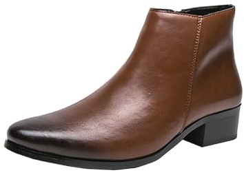 Chaussures en Cuir pour Homme - Chaussure Bout Pointu Homme Bottes | sans Lacets Sneakers Confort Botte Tendance basket Décontractée Sneaker De Marche Petit Talon À Enfiler Bottine