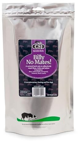 CSJ Billy No Mates - Una mezcla de hierbas naturales para repeler eficazmente pulgas, garrapatas y ácaros | 325 g