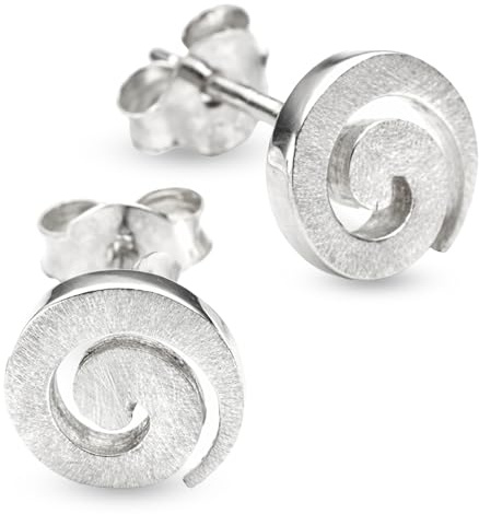 Vinani Ohrstecker Spirale gebürstet Sterling Silber 925 Ohrringe OSP