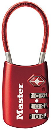 Master Lock 4688DRED TSA Accepted Cable Luggage Lock, Red by Master Lock