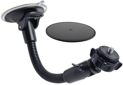 Arkon Mounts - Windshield Suction Car Mount | Flexible Positioning with 360° Swivel Ball Adapter | 8.5 inch Gooseneck | Holds up to 1 Pound | Fits Small Digital Cameras with 1/4 inch