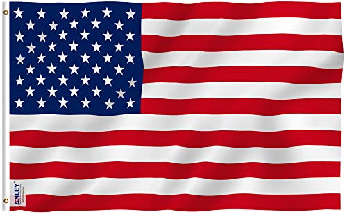 Anley Fly Breeze Amerikanische US-Flagge 4x6 Fuß Polyester - Lebendige Farbe und UV-lichtbeständig - Leinwandkopf und Messingösen - USA Banner Flags 4 X 6 Ft