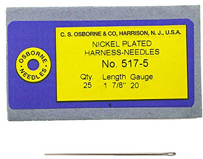 C.S. Osborne Pack of 25 Harness Needles #517 (517-5) Size 5 Made in USA