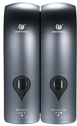 Decdeal 2 x 300 ml tvåldispenser vägg dusch schampo lotion plats för badrum kök hotell grå