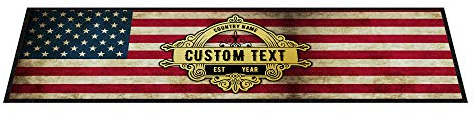 Purple Print House Personalised Bar Mats - Country Flag Beer Mats - Bar Accessories For Home Pub - Cocktail Gin Bar Rubber Runner Mat Custom Text - Gift Idea For Him (USA, Medium 880x250)