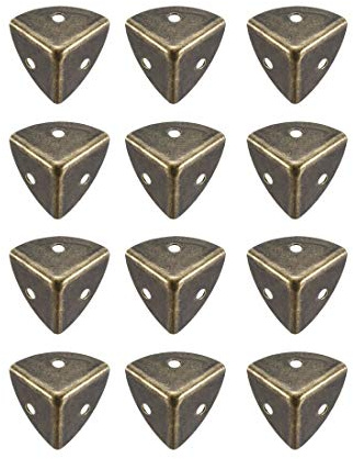 sourcing map Kistenschutz Box Kantenschutz Metall 21x21x21mm (12 Stück) -Bronze-Ton