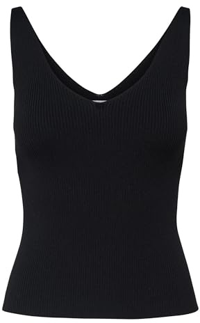 JDY Damen JDYNANNA S/L TOP KNT NOOS Trägershirt/Cami Shirt, Black, M
