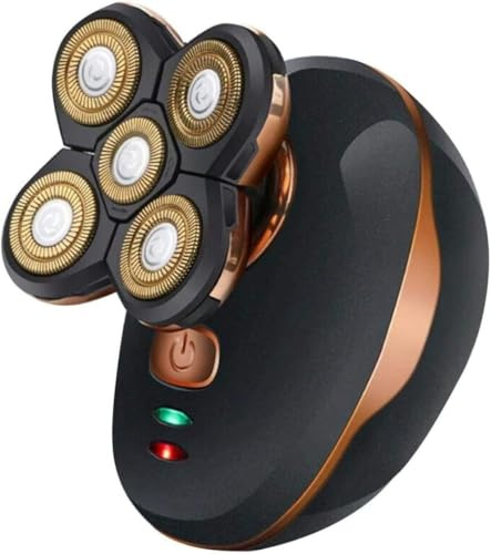 Rasoir électrique à 5 têtes pour hommes Rasoirs pour hommes chauves Étanche Rechargeable Rasoir rotatif Tondeuse Tondeuses à cheveux sans fil multifonctionnel