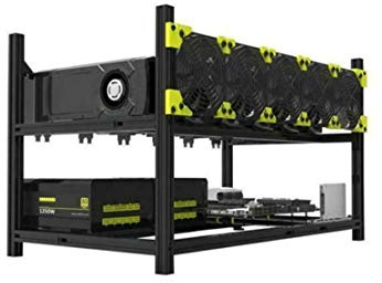 Professional 6/8 GPU Miner Mining Case Aluminum Frame Mining Rig for ETH ZEC/Bitcoin Crypto Coin Currency Mining Veddha (6GPU)