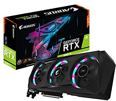 Gigabyte AORUS GeForce RTX 3060 Ti Elite 8G (REV2.0) Carte Graphique, 3 Ventilateurs WINDFORCE, LHR, 8 Go 256 Bits GDDR6, GV-N306TAORUS E-8GD REV2.0 Carte vidéo