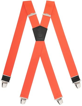 Pierrot Bretelle Uomo Larghe Premium - Regolabili Fino A 130cm - Elastico Rinforzato e Finiture in Pelle - Garantite A Vita - Clip molto forti - Bretelle Uomo Eleganti