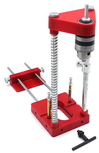 HTTMT- Red Cabinet Hardware Woodworking Punch Locator Drill Guide Adjustable Hole Drilling Template Tool [P/N: ET-TOOL040-RED]