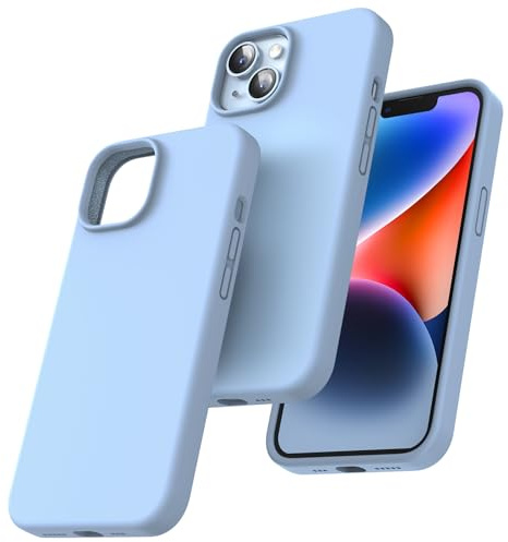TOCOL für iPhone 14 Hülle Silikon, Stoßfest Anti-Rutsch Anti-Fingerabdruck Kratzfest Handyhülle für iPhone 14 Case, Himmelblau