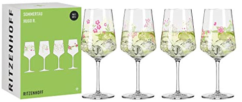 RITZENHOFF 6041003 Set di 4 bicchieri da aperitivo da 500 ml - Bicchieri da aperitivo, motivo colorato - Serie Summer Rush - Made in Germany