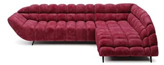 DomiMeble modernes Ecksofa Gappa - aus hochwertigen Materialien - schlicht, funktional und bequem - hochelastischer Schaumstoff - mit elektrisch verschiebbarer Sitzfläche - 278 x 197 x 83 cm (Rot)